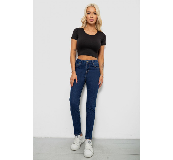 Джинси жіночі однотонні Skinny, колір синій, 244R9001