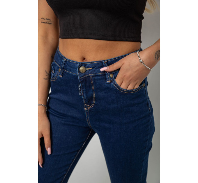 Джинси жіночі однотонні Skinny, колір синій, 244R9001