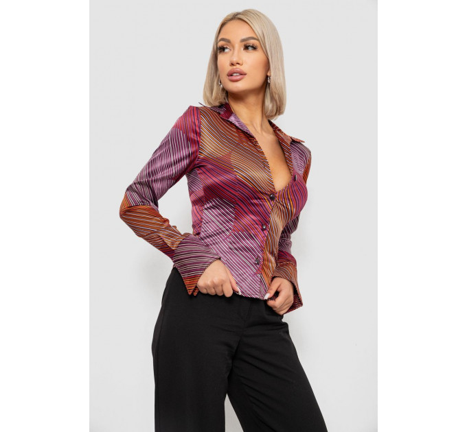 Сорочка класична в смужку, колір бузковий, 230R642