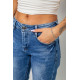 Джинси жіночі однотонні Straight fit, колір синій, 244RQ6169