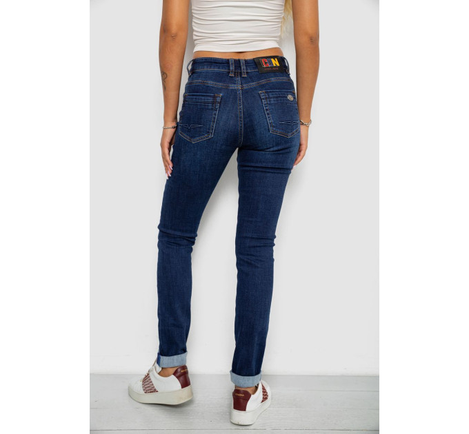 Джинси жіночі однотонні утеплені Skinny, колір синій, 244R5690
