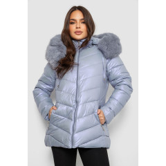 Куртка жіноча зимова коротка, колір блакитний, 244R23-611