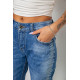 Джинси жіночі однотонні Straight fit, колір синій, 244RF-8196