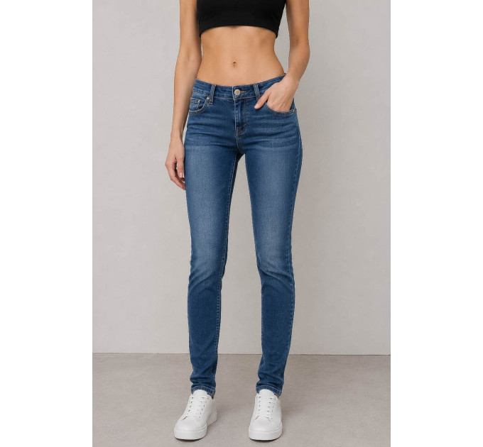 Джинси жіночі однотонні Slim fit, колір синій, 244RA601 Джинси жіночі однотонні Slim fit, колір синій, 244RA601