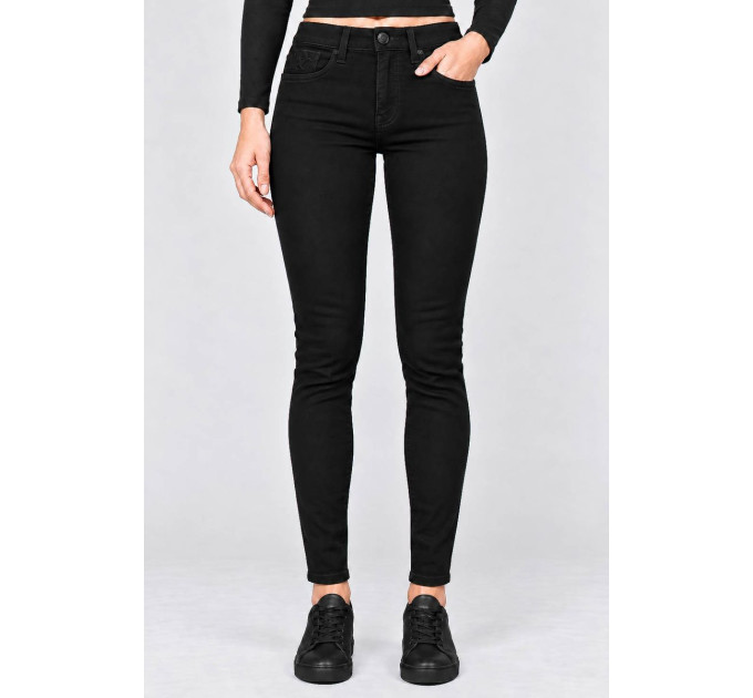 Джинси жіночі однотонні Slim fit, колір чорний, 244RF-81739