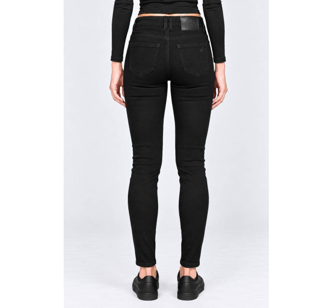 Джинси жіночі однотонні Slim fit, колір чорний, 244RF-81739
