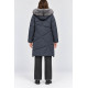 Куртка жіноча однотонна з капюшоном зимова, колір синій, 244R205