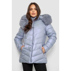 Куртка жіноча зимова коротка, колір блакитний, 244R23-611