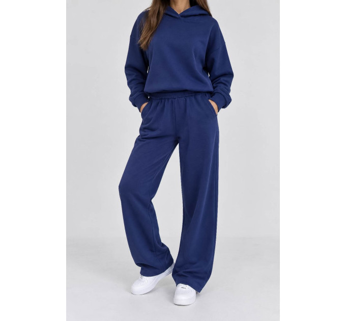 Спортивний костюм жіночий однотонний, колір синій, 244R1008-10