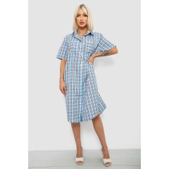 Сукня-сорочка жіноча в клітку, колір блакитний, 257R174