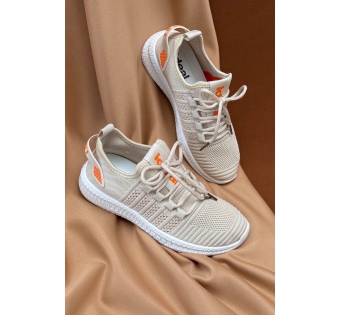Кросівки жіночі  текстиль, колір бежевий, 243RF68