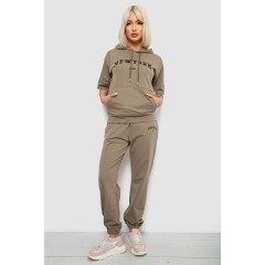 Костюм жіночий повсякденний однотонний, колір хакі, 221R105