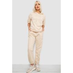 Костюм жіночий повсякденний однотонний, колір бежевий, 221R103