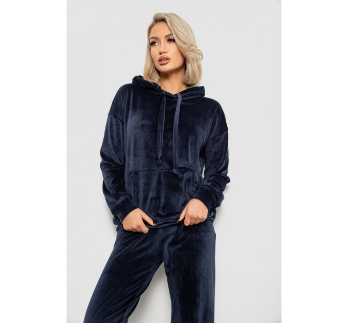 Спортивний костюм жіночий велюровий, колір синій, 241R1530-5