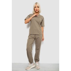 Костюм жіночий повсякденний однотонний, колір хакі, 221R101
