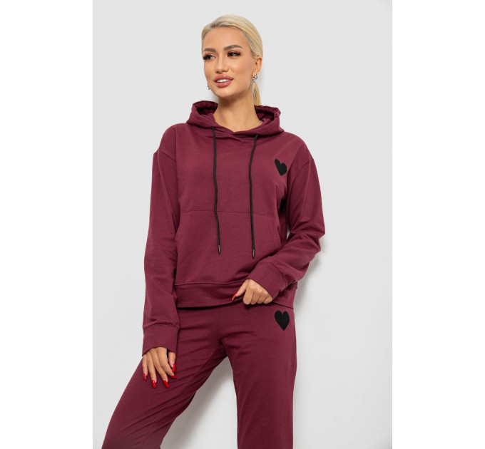 Спортивний костюм жіночий двонитка, колір сливовий, 214R1419-004