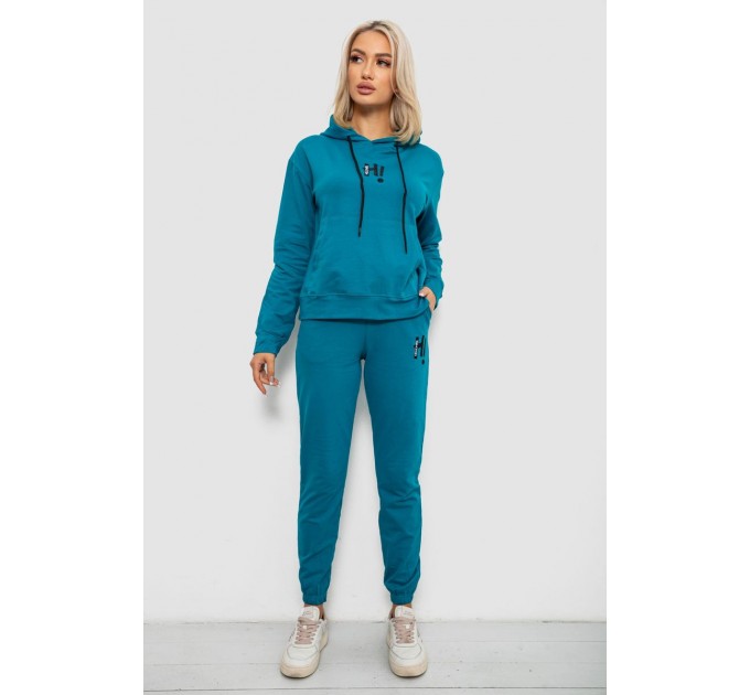 Спортивний костюм жіночий двонитка, колір бірюзовий, 214R1419-003