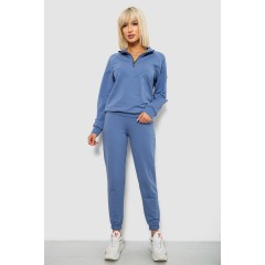 Спортивний костюм жіночий однотонний, колір джинс, 244R1069AG
