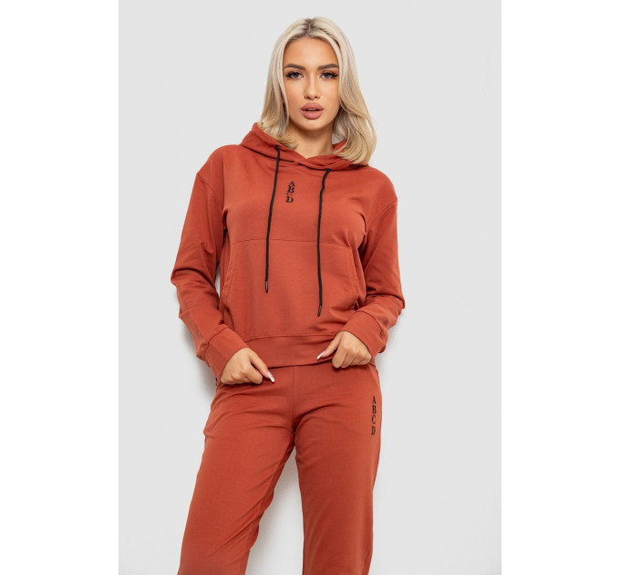 Спортивний костюм жіночий двонитка, колір теракотовий, 214R1419-001