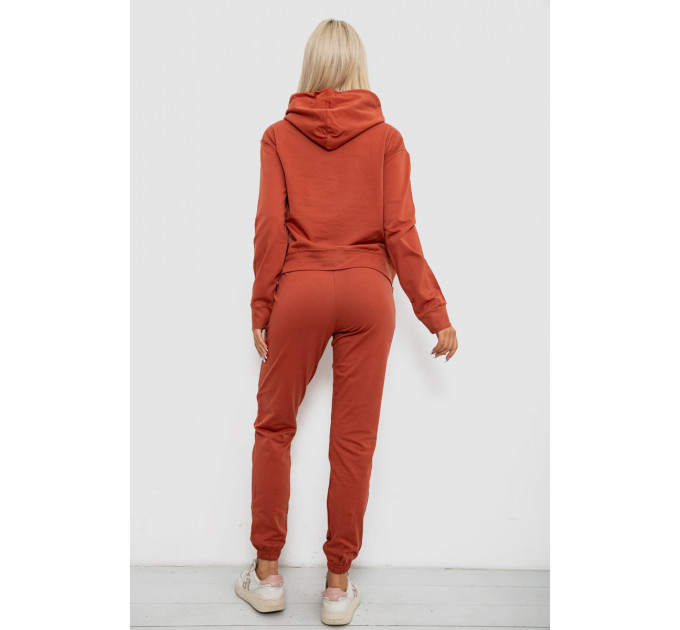 Спортивний костюм жіночий двонитка, колір теракотовий, 214R1419-001