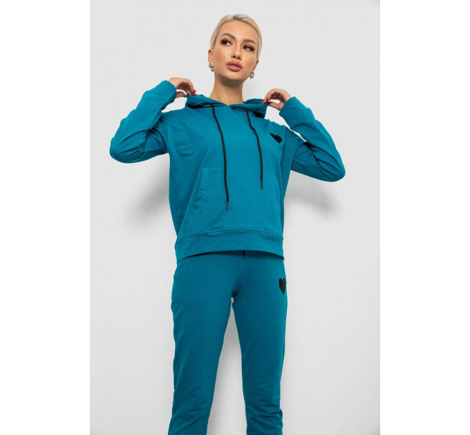 Спортивний костюм жіночий двонитка, колір бірюзовий, 214R1419-004