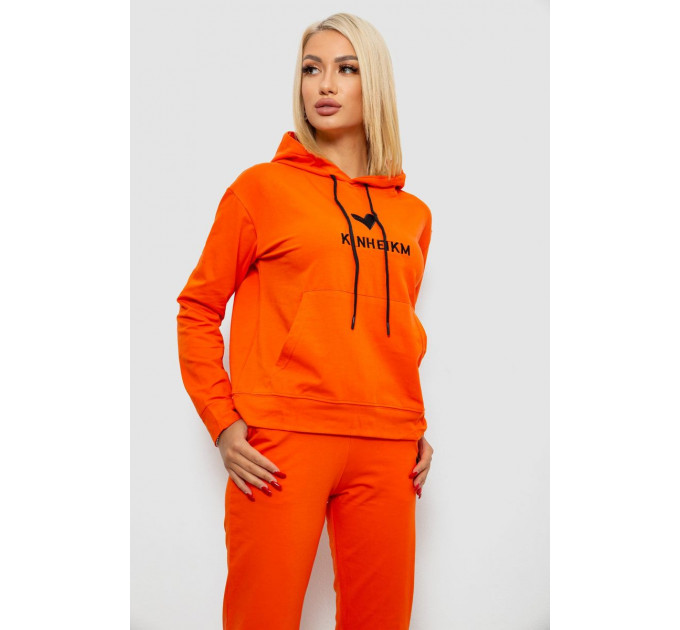 Спортивний костюм жіночий двонитка, колір помаранчевий, 214R1419-007