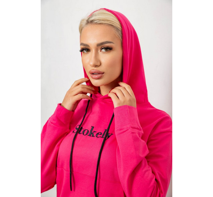 Спортивний костюм жіночий двонитка, колір рожевий, 214R1419-006