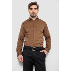 Сорочка чоловіча однотонна, колір коричневий, 186R6917