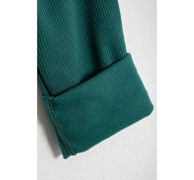 Лосини жіночі однотонні в рубчик, колір зелений, 214R0009