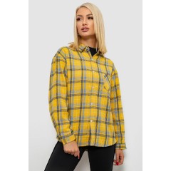 Сорочка жіноча в клітинку, колір жовтий, 244R1070-1