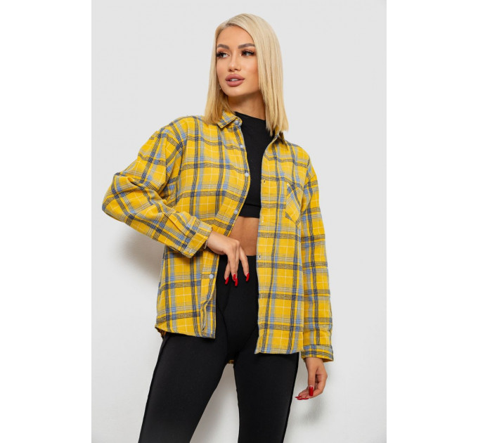 Сорочка жіноча в клітинку, колір жовтий, 244R1070-1