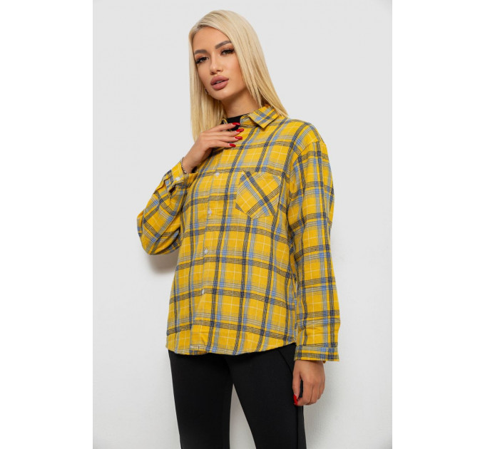 Сорочка жіноча в клітинку, колір жовтий, 244R1070-1