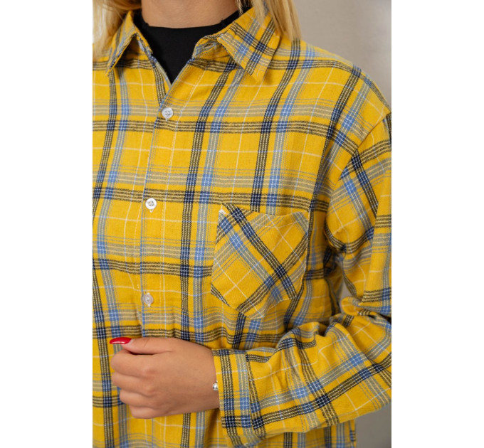 Сорочка жіноча в клітинку, колір жовтий, 244R1070-1