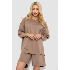 Костюм жіночий повсякденний, колір темно-бежевий, 241R5004
