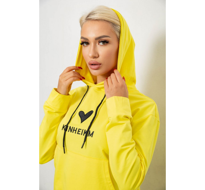 Спортивний костюм жіночий двонитка, колір жовтий, 214R1419-007
