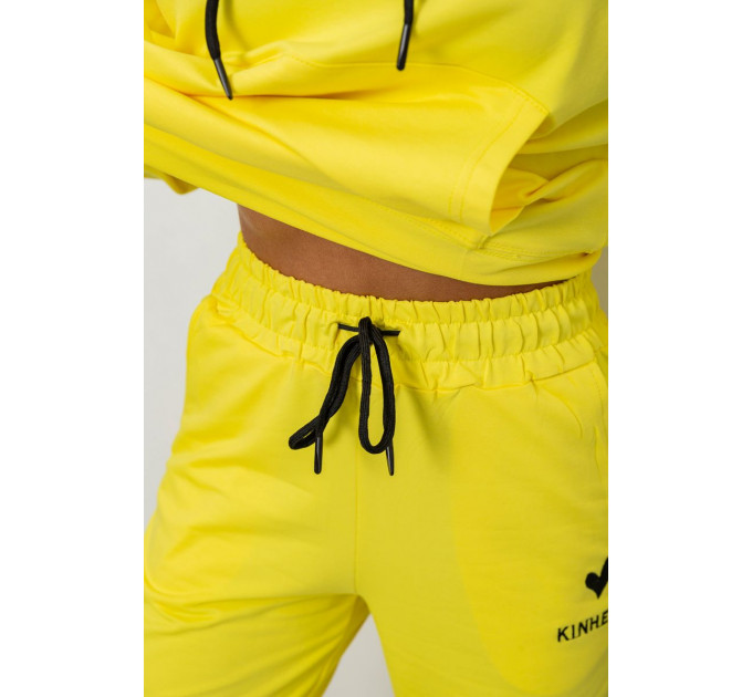 Спортивний костюм жіночий двонитка, колір жовтий, 214R1419-007