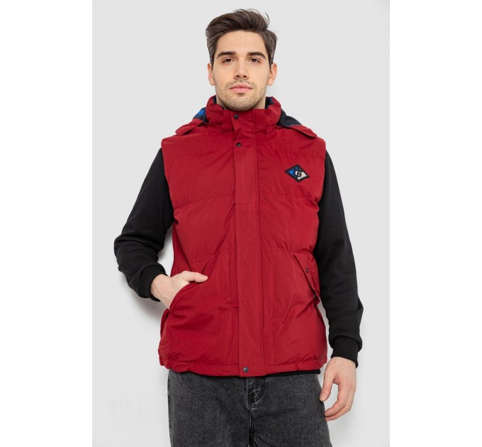 Жилетка чоловіча демісезонна, колір бордовий, 244R99007