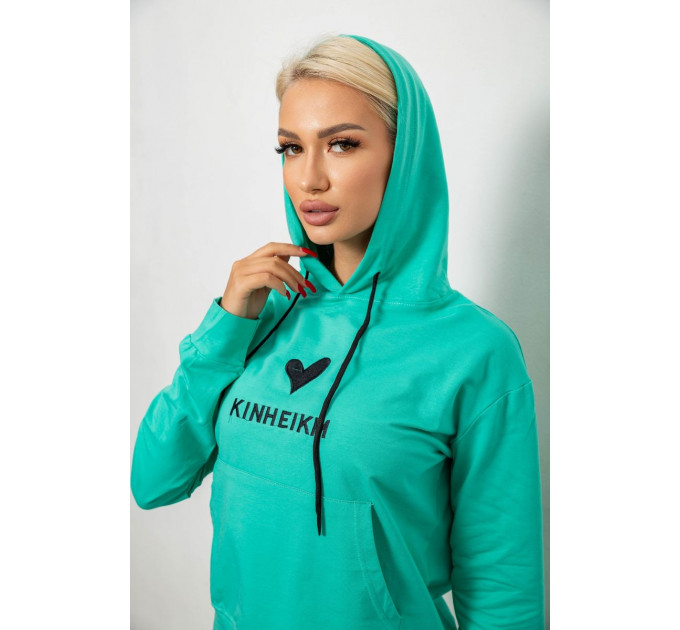 Спортивний костюм жіночий двонитка, колір м'ятний, 214R1419-007