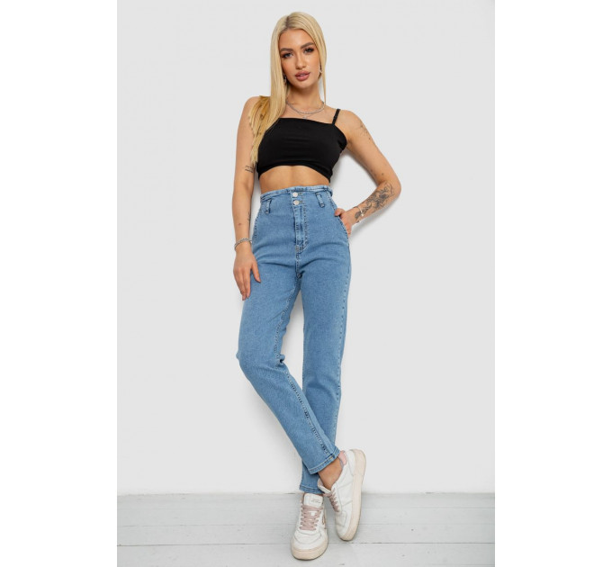 Джинси жіночі Mom-fit, колір блакитний, 244R1640S20