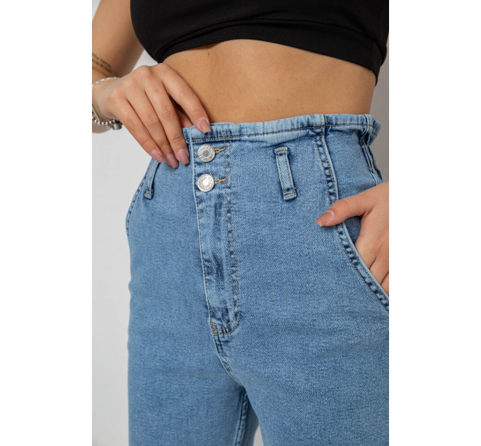 Джинси жіночі Mom-fit, колір блакитний, 244R1640S20