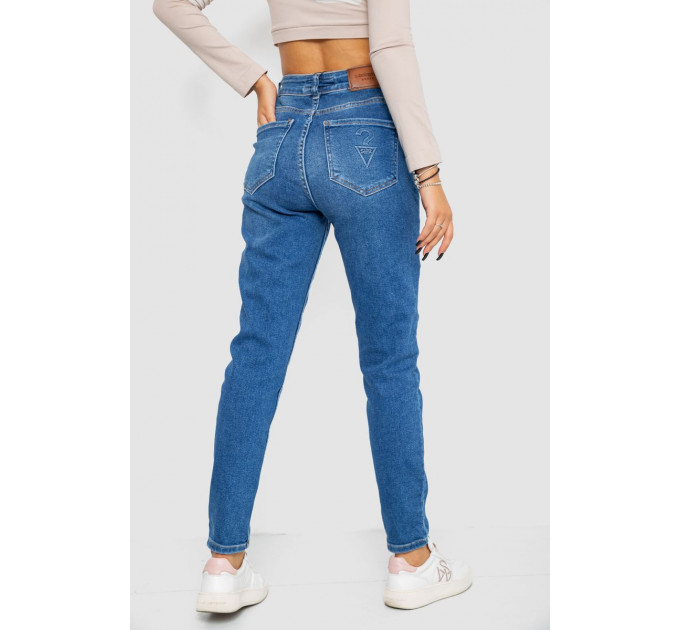 Джинси жіночі Mom-fit стрейч, колір синій, 244R1133