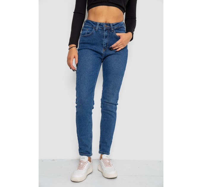 Джинси жіночі Mom-fit стрейч, колір синій, 244R1152 Джинси жіночі Mom-fit стрейч, колір синій, 244R1152