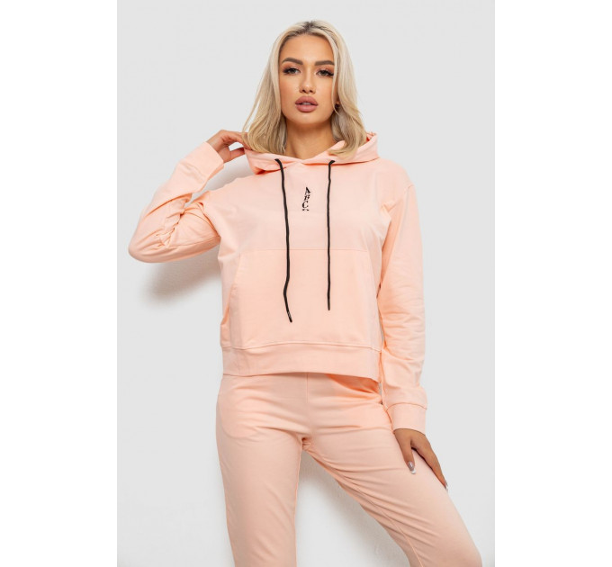 Спортивний костюм жіночий двонитка, колір персиковий, 214R1419-001