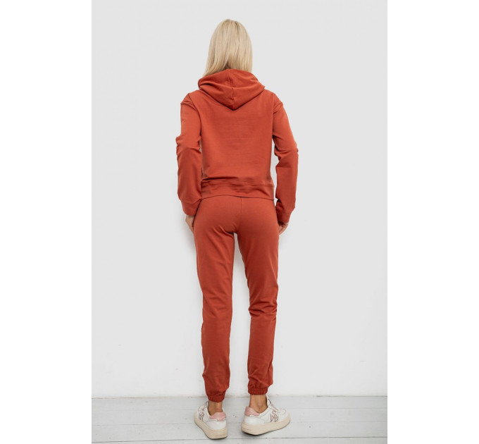 Спортивний костюм жіночий двонитка, колір теракотовий, 214R1419-002