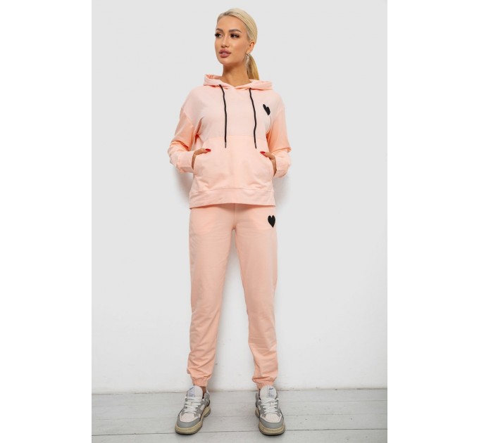 Спортивний костюм жіночий двонитка, колір персиковий, 214R1419-004