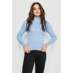 Водолазка жіноча в рубчик, колір блакитний, 214R91306