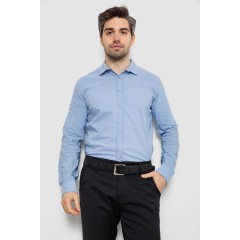 Сорочка чоловіча однотонна з принтом, колір блакитний, 186R6918-3