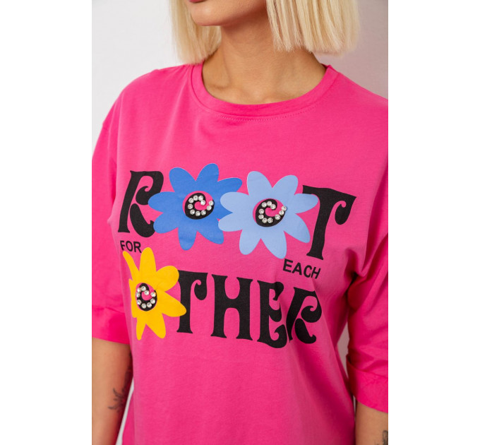 Футболка жіноча з принтом, колір рожевий, 244R2803