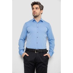Сорочка чоловіча однотонна з принтом, колір блакитний, 186R6918-4