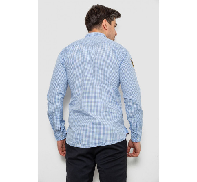 Сорочка чоловіча в клітинку, колір блакитний, 214R9030